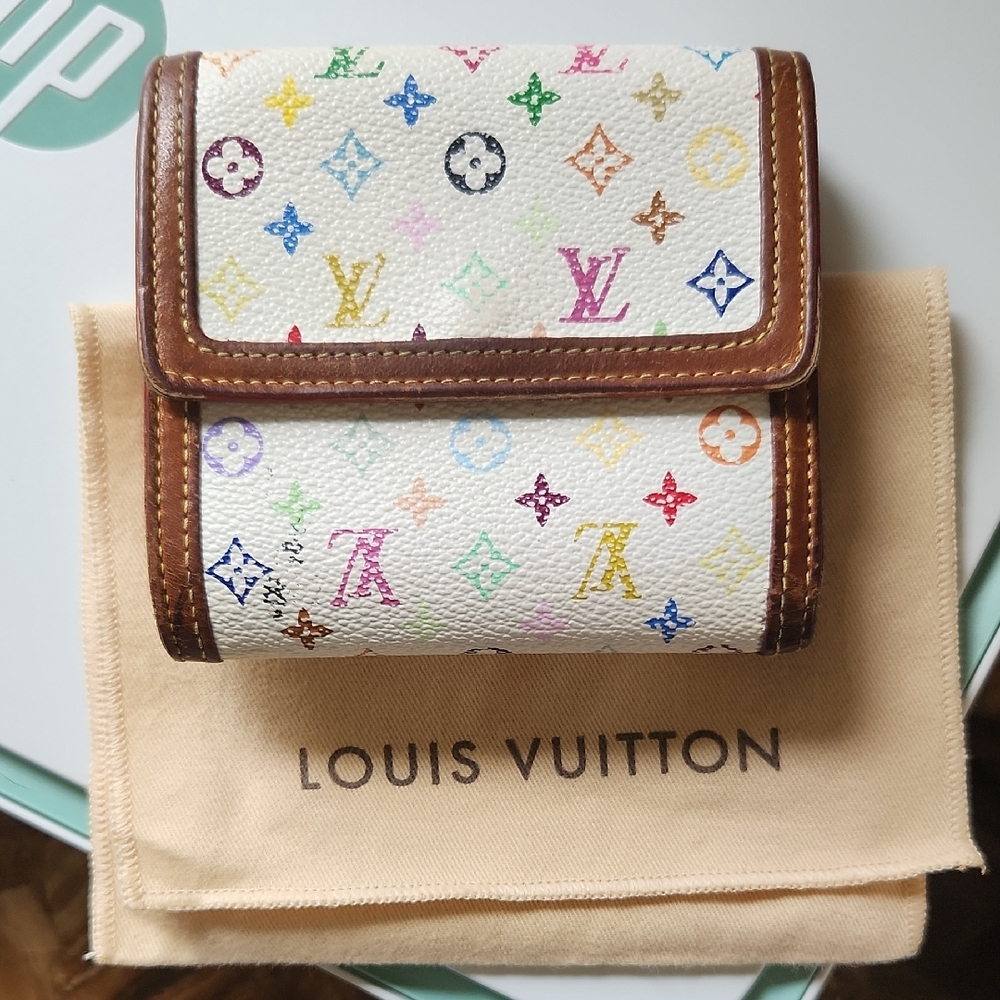 🖤Louis Vuitton 2005 Takashi Murakami Compact Double Sided Wallet And Dusty